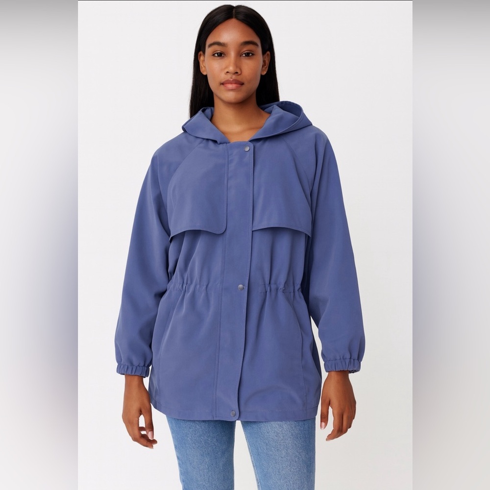 St.John’s Bay Blue Light Hooded Jacket, Lined, Pockets, Front Zipper, XL